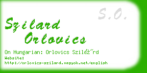 szilard orlovics business card